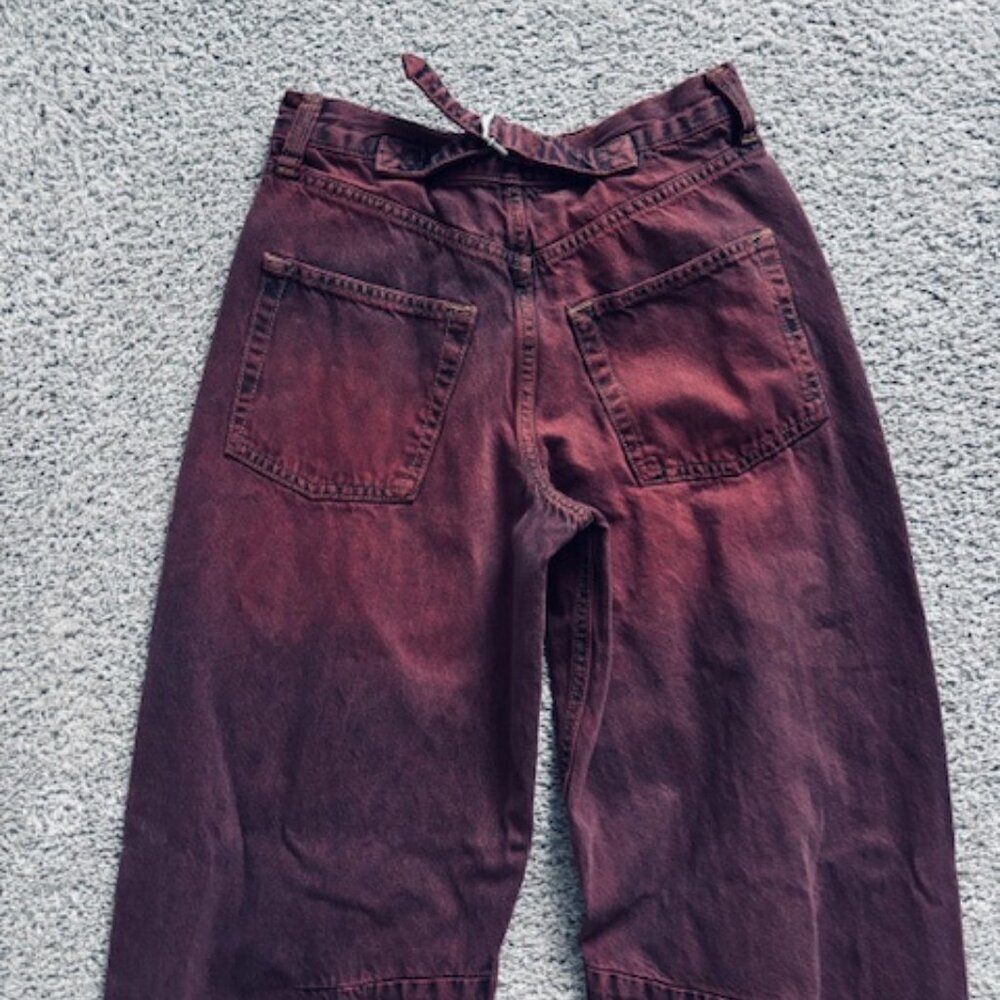 BDG Red Tint Logan Cinch Back Boyfriend Jeans, size 27 - Picture 5 of 6